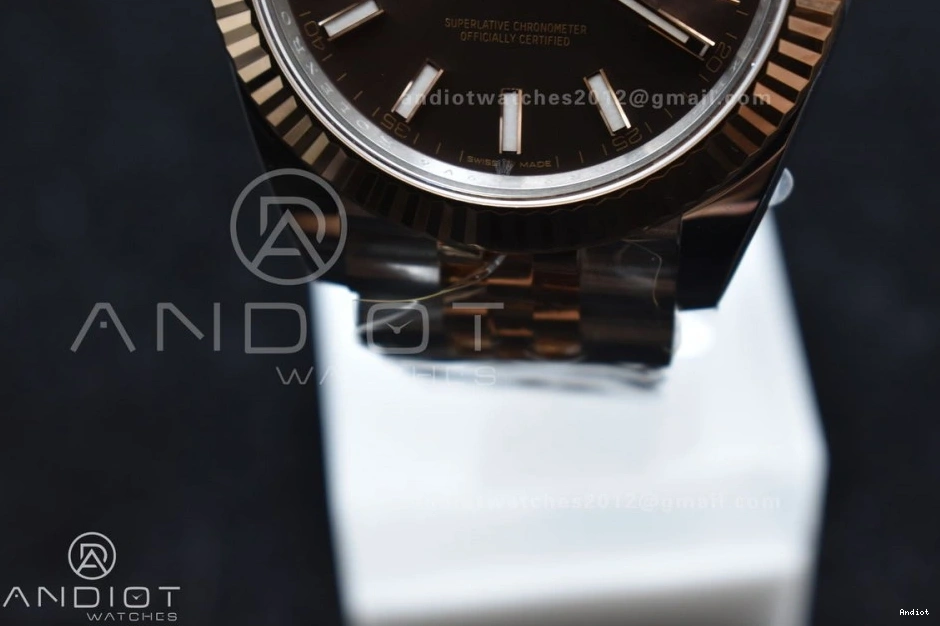 1:1 Best 904L SS Dial Stick Bracelet VR3235 on Steel Clean Edition Brown 41 DateJust RG 126333 Jubilee 0409